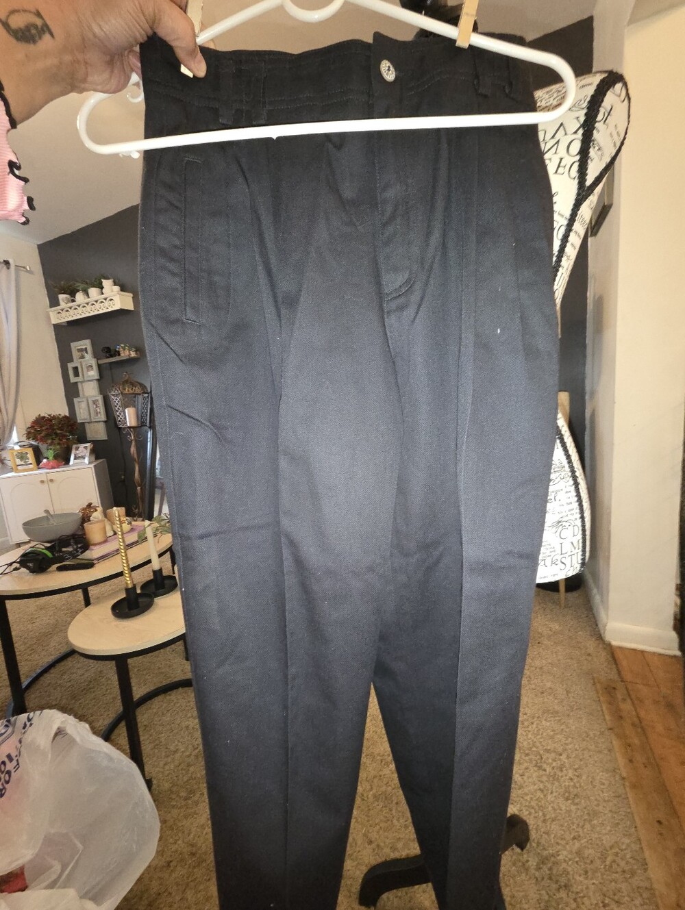 Womens Black Pleated Dress Pants - Classic Tailored Fit